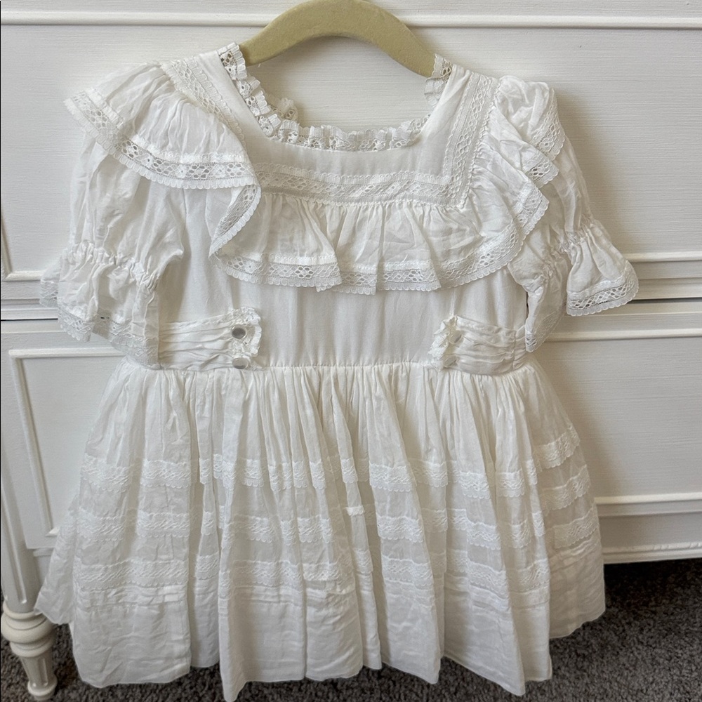 Noralee White Ruffled Lace Dress 2t